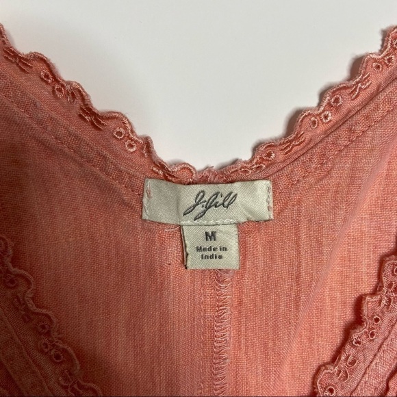J. Jill Linen Sleeveless Button-front Top - Orange - M - Picture 6 of 7